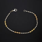 SOLID 18K TRI TONE GOLD BRACELET WHITE YELLOW ROSE SIMPLE CLASSIC ANNIVERSARY