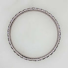 14K WHITE GOLD NATURAL TANZANITE ETERNITY RING BLUE PAVE STACKING WEDDING BAND