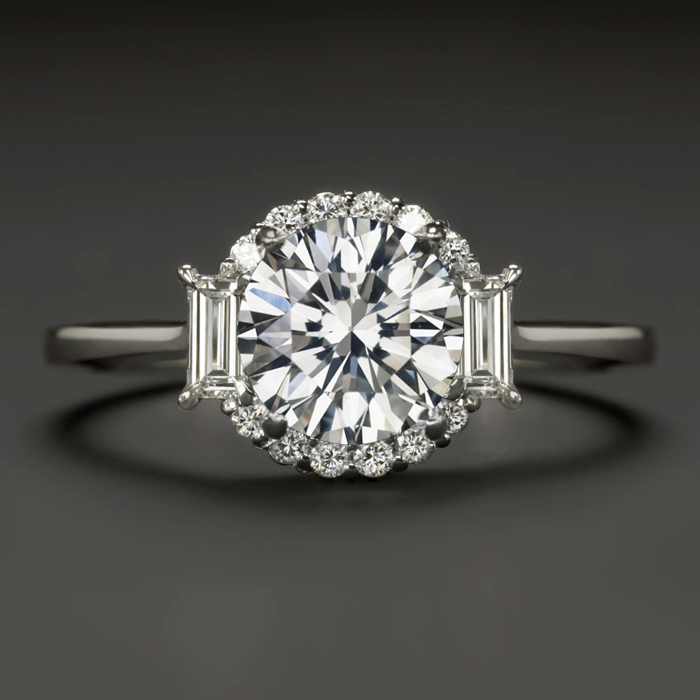 CARAT DIAMOND ENGAGEMENT RING CERTIFIED G SI2 NATURAL HALO 14k