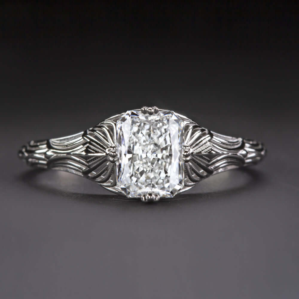 1 CARAT GIA CERTIFIED G SI2 DIAMOND ENGAGEMENT RING VINTAGE FILIGREE SOLITAIRE