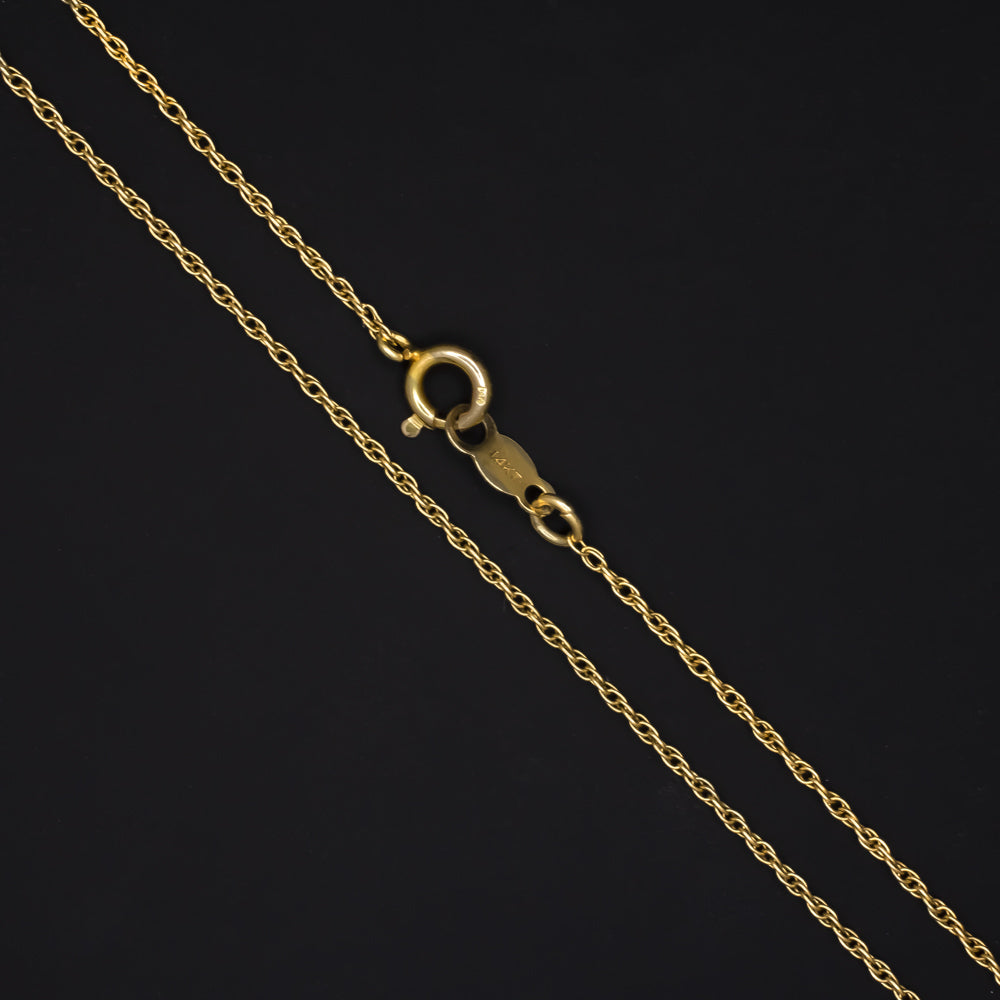 SOLID 14K YELLOW GOLD 16in DOUBLE CABLE CHAIN 0.7mm CLASSIC LADIES NECKLACE THIN