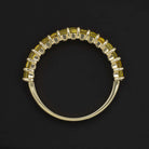 2 CARAT NATURAL YELLOW SAPPHIRE STACKING RING WEDDING BAND 14k GOLD BAGUETTE CUT