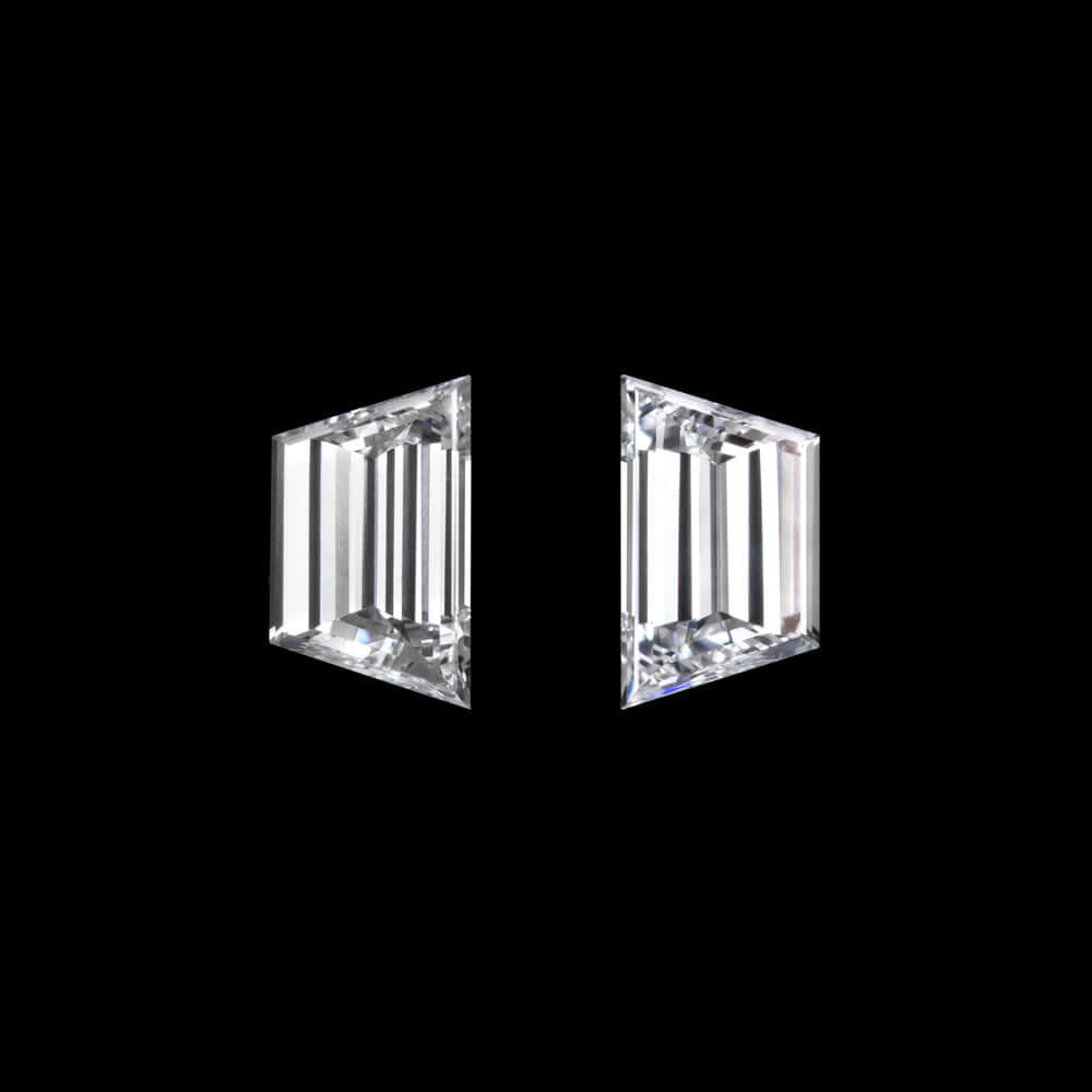 0.29ct E-F VS1 TRAPEZOID CUT DIAMOND MATCHING PAIR LOOSE NATURAL ACCENT STONES