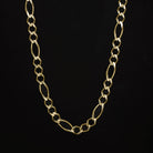 SOLID 10k YELLOW GOLD FIGARO CHAIN NECKLACE 3.7m 20in ESTATE MENS LADIES CLASSIC