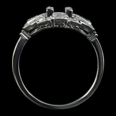 VINTAGE SETTING 5MM-6MM ROUND FLOWER SEMI MOUNT ROUND DIAMOND DECO STYLE RING Ivy & Rose