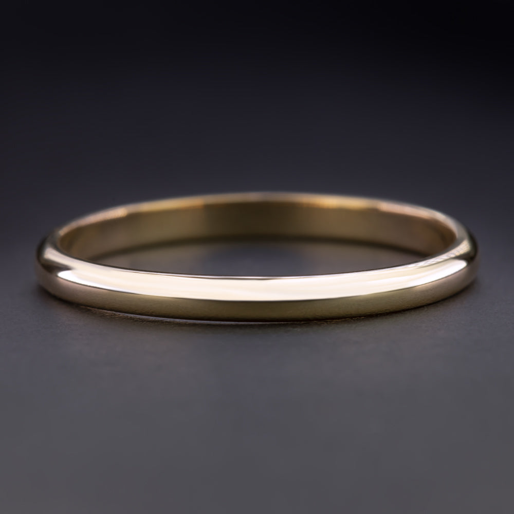 14k YELLOW GOLD WEDDING RING STACKING BAND 1.8m SIMPLE DAINTY CLASSIC ...