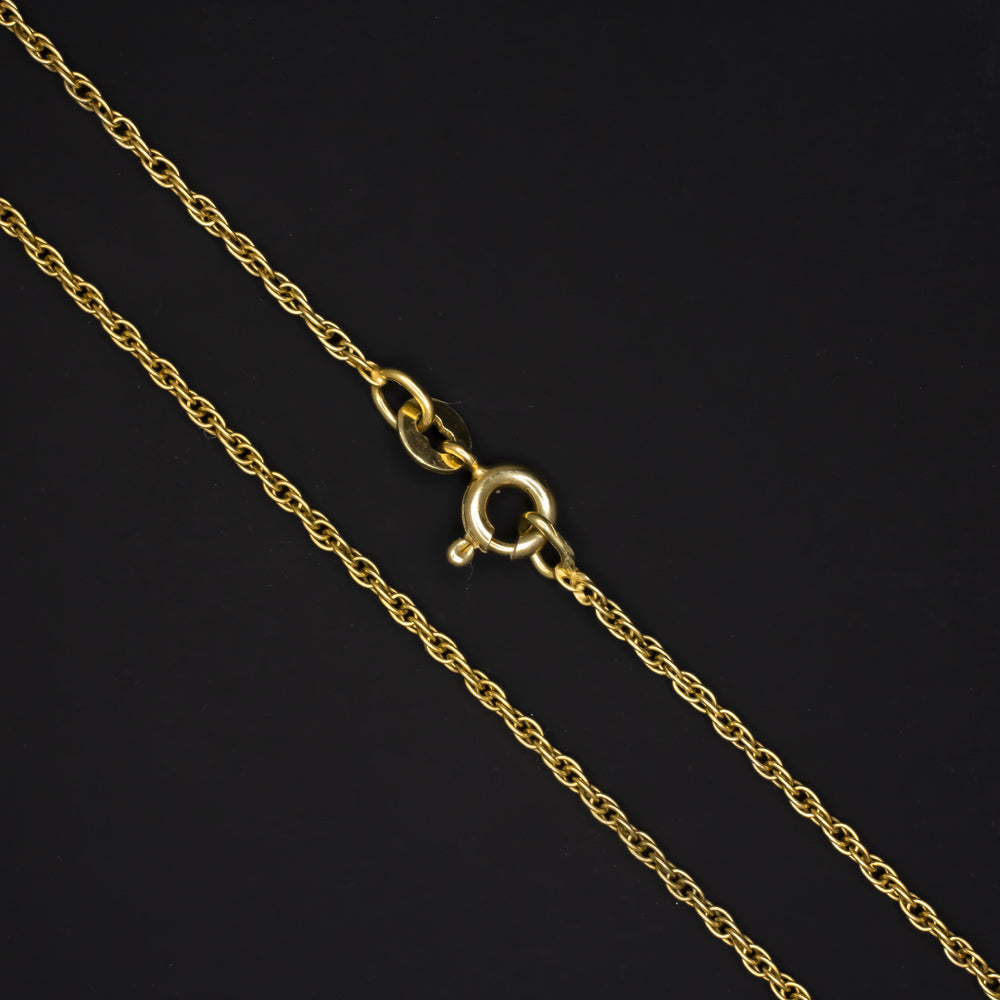 SOLID 14K YELLOW GOLD 20in CABLE PENDANT CHAIN 1.4m CLASSIC LADIES NECKLACE THIN