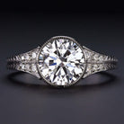 2 CARAT LAB CREATED DIAMOND ENGAGEMENT RING G VS2 IDEAL ROUND CUT VINTAGE 2CT
