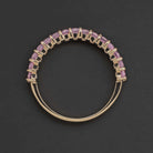 2 CARAT NATURAL PINK SAPPHIRE STACKING RING WEDDING BAND 14k ROSE GOLD BAGUETTE