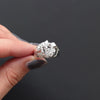 0.72ct OLD CUT DIAMOND VINTAGE COCKTAIL RING 5.4gm 14k WHITE GOLD RETRO 3/4ct