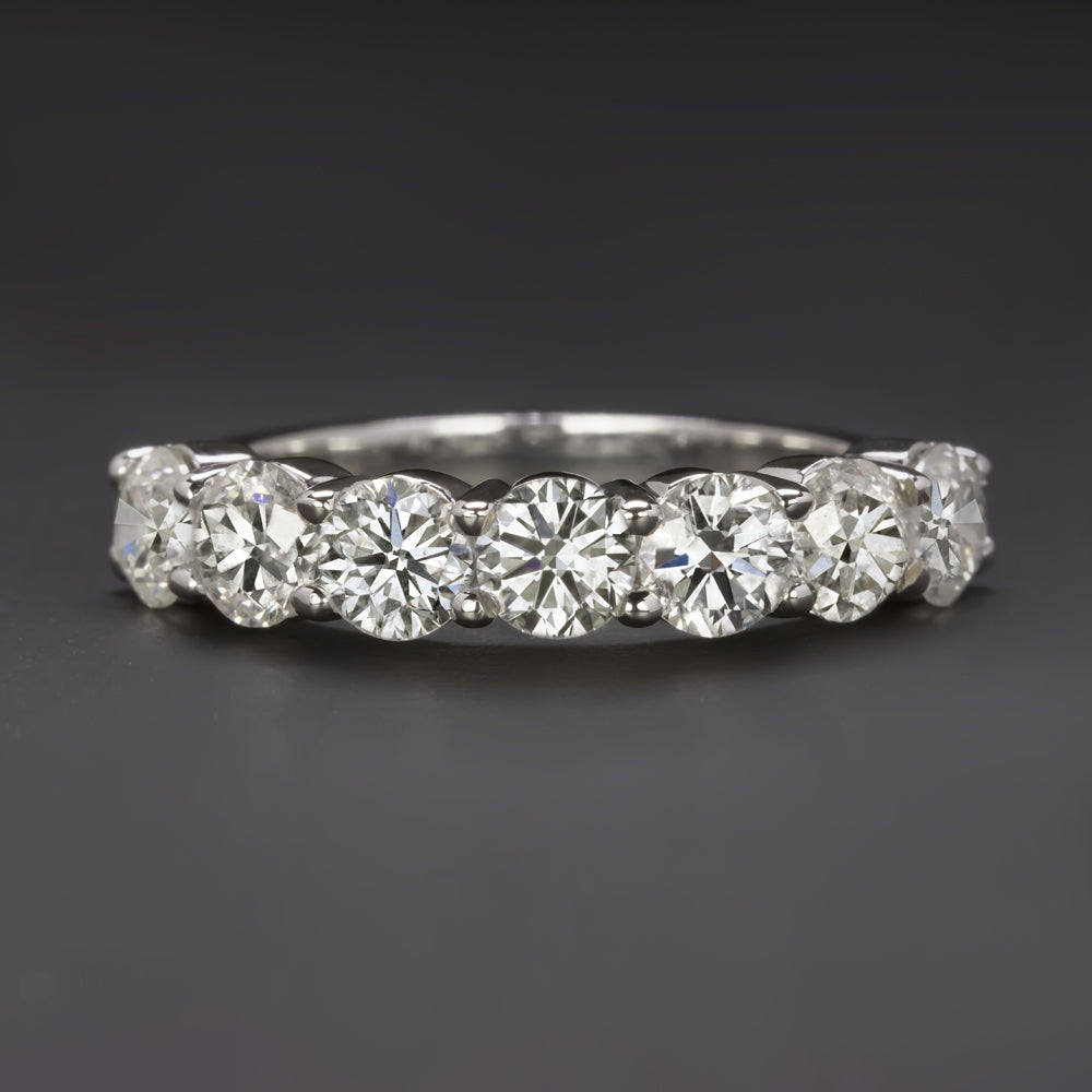 14kt White Gold Half Baguette Diamond Eternity Ring 6.5 | Anne Sisteron