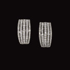 1.38ct DIAMOND HUGGIE HOOP EARRINGS 18k WHITE GOLD OMEGA ESTATE NATURAL ROUND