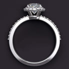 2 CARAT CERTIFIED LAB CREATED DIAMOND ENGAGEMENT RING OVAL SHAPE HALO PAVE BAND