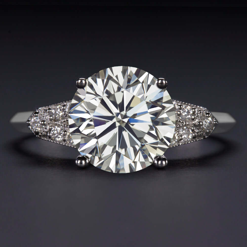 3 carat diamond ring with side stones Clearance