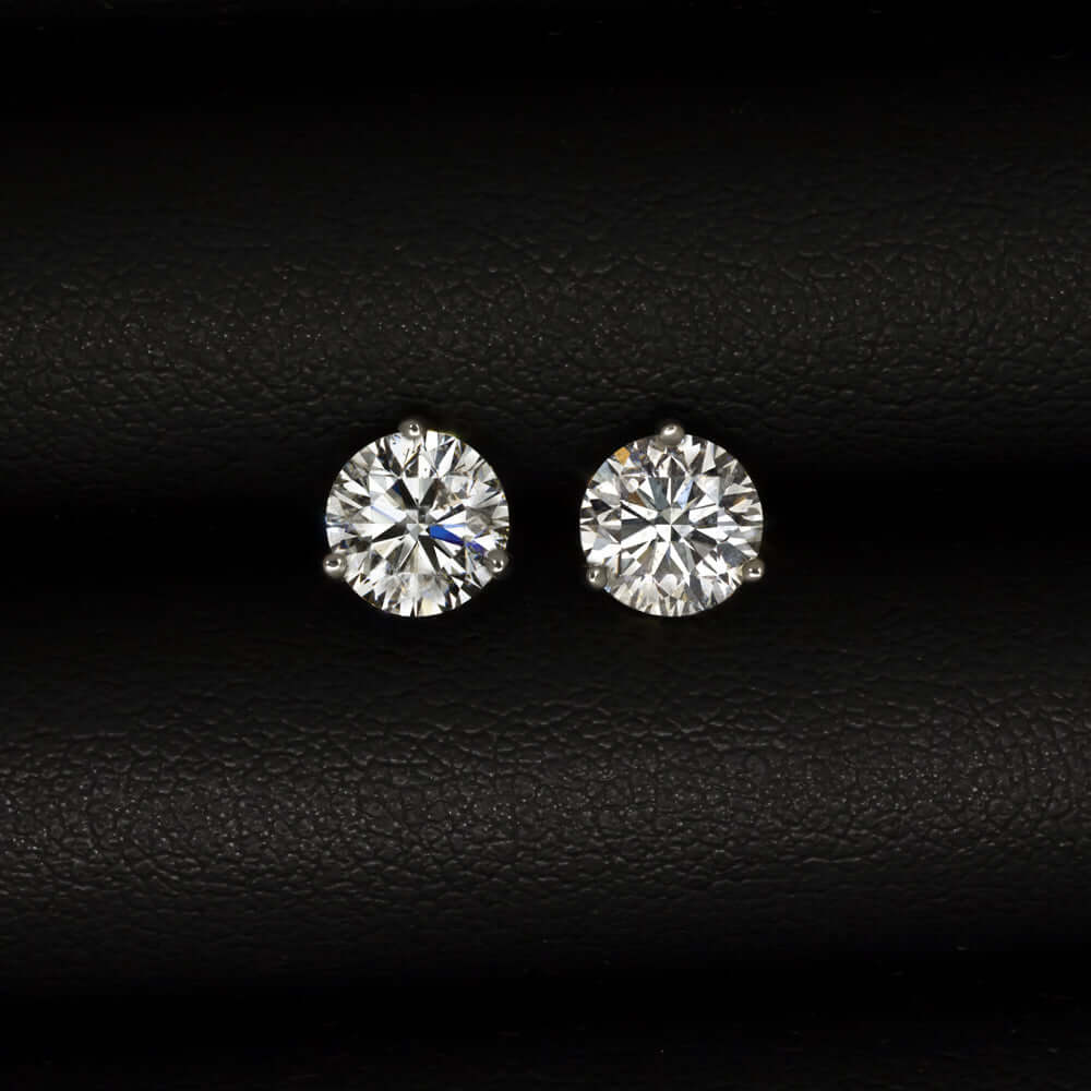 1.90ct VERY GOOD CUT DIAMOND STUD EARRINGS NATURAL ROUND BRILLIANT WHITE GOLD