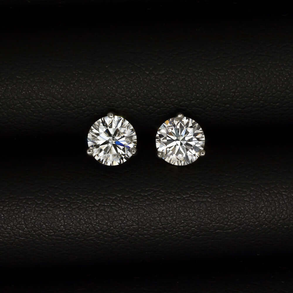 1.90ct VERY GOOD CUT DIAMOND STUD EARRINGS NATURAL ROUND BRILLIANT WHITE GOLD