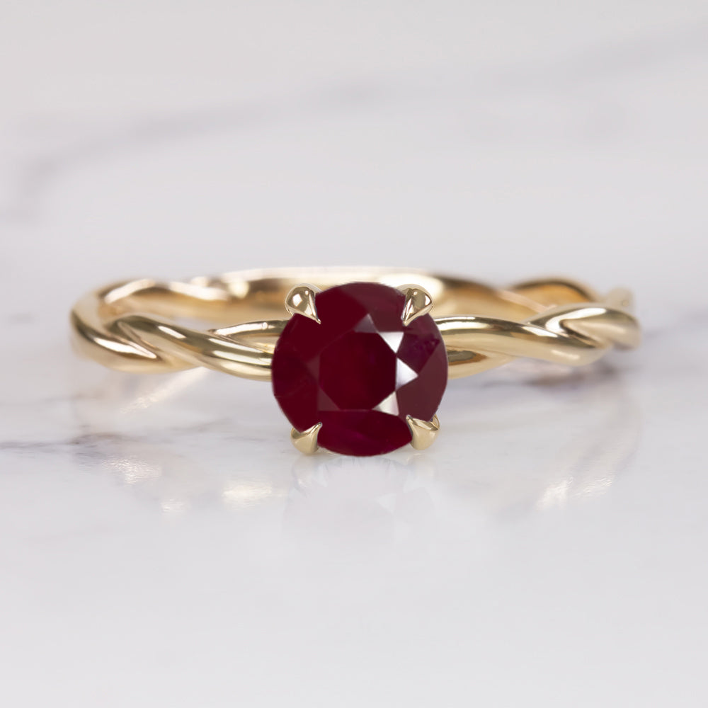 2 Carat Red Ruby Ring Round Cut Rose Gold Ring July Birthstone Ring En -  Giliarto