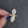 1.55ct NATURAL DIAMOND COCKTAIL RING BIG 31.2mm 14k YELLOW GOLD MARQUISE BYPASS