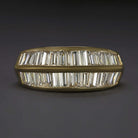 2 CARAT F-G VVS-VS DIAMOND VINTAGE COCKTAIL BAND 18k YELLOW GOLD BAGUETTE CUT