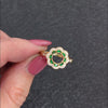 DIAMOND EMERALD FLOWER HALO RING SETTING 6mm MOUNT VINTAGE STYLE YELLOW GOLD