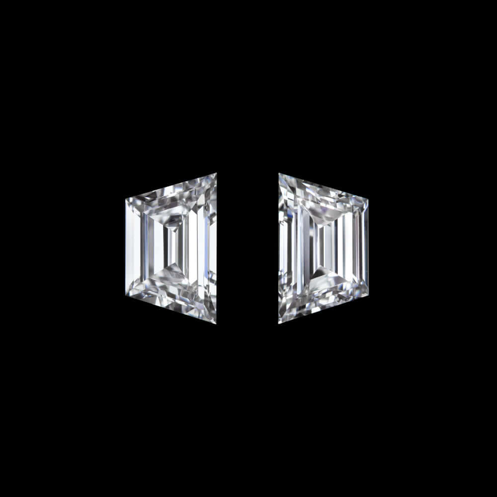 0.27ct F-G VS1 TRAPEZOID CUT DIAMOND MATCHING PAIR LOOSE NATURAL ACCENT STONES