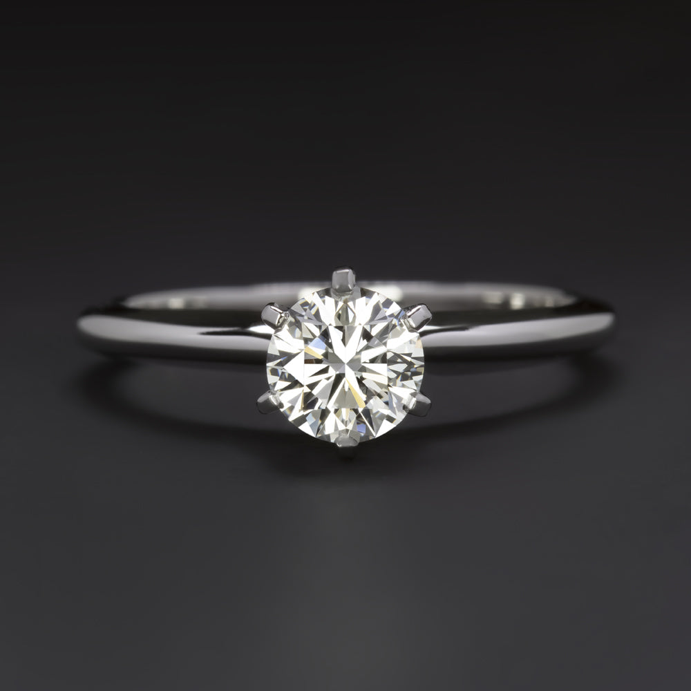0.65ct GIA Cert E VS1 Diamond Engagement Ring 18K Excellent Cut Round Solitaire 4.0