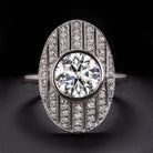 2.42ct LAB CREATED DIAMOND COCKTAIL RING CERT G VS1 IDEAL ROUND CUT VINTAGE OVAL