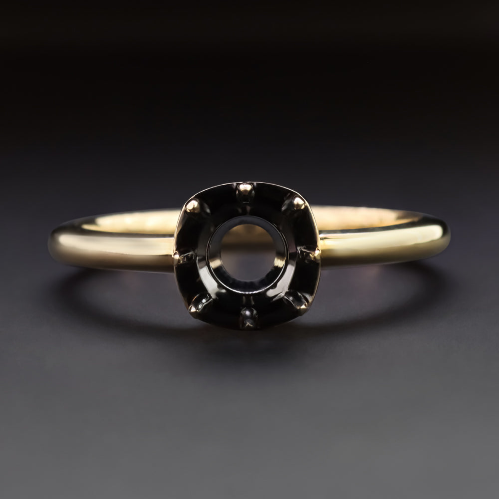14K Yellow Gold Filigree Art Deco Vintage Style Diamond Engagement Ring — Antique  Jewelry Mall