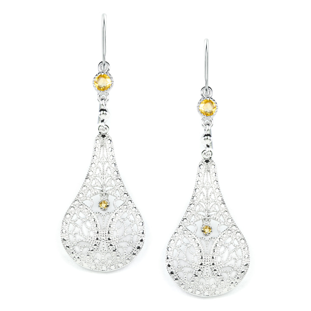Jewelry | Silver Teardrop Filigree Necklace W Heavy 24 In Chain Jewelry | Silver Teardrop Filigree Necklace W Heavy 24 In Chain