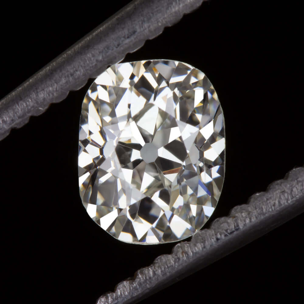 1.07ct ANTIQUE K-L VS2 OLD MINE CUT DIAMOND ELONGATED CUSHION BRILLIANT 1 CARAT