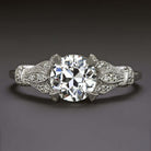 1.52ct CERTIED OLD CUT DIAMOND ENGAGEMENT RING VINTAGE INSPIRED WHITE GOLD 1.5ct