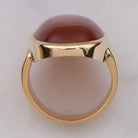 VINTAGE CARNELIAN CABOCHON RING 14k YELLOW GOLD 26m LONG BIG COCKTAIL RED ESTATE