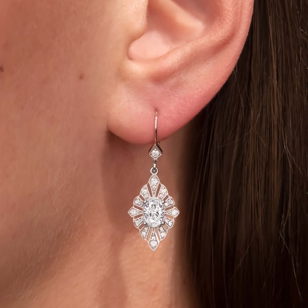 Vintage art deco diamond earrings Outlet