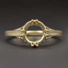 ART DECO VINTAGE STYLE SEMI-MOUNT PRONG SET SETTING 8mm ROUND RING 14K SOLITAIRE