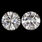 2.03ct VERY GOOD ROUND CUT DIAMOND STUD EARRING MATCHING PAIR NATURAL 2 CARAT