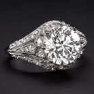 3.86ct LAB CREATED DIAMOND ENGAGEMENT RING F VS1 IDEAL ROUND CUT VINTAGE STYLE