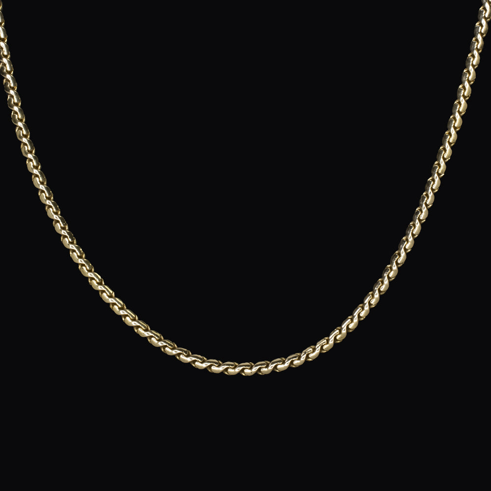 SOLID 18K YELLOW GOLD CHAIN NECKLACE S LINK 26 INCH LONG