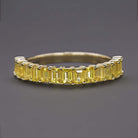 2 CARAT NATURAL YELLOW SAPPHIRE STACKING RING WEDDING BAND 14k GOLD BAGUETTE CUT
