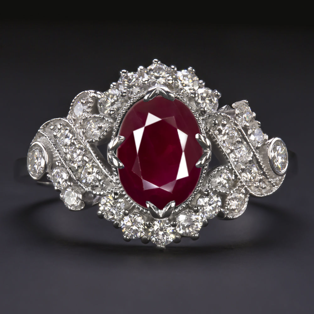 Ruby and diamond victorian ring Clearance