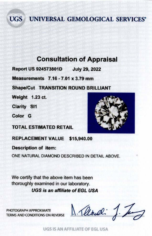 1.23c CERTIFIED G VS1 OLD TRANSITIONAL CUT DIAMOND LOOSE VINTAGE EUROPEAN ESTATE