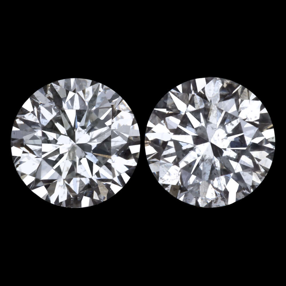 2ct VERY GOOD CUT DIAMOND STUD EARRINGS NATURAL ROUND BRILLIANT MATCHING PAIR