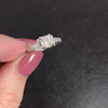 1 CARAT H SI1 PRINCESS CUT DIAMOND ENGAGEMENT RING VINTAGE STYLE 14k WHITE GOLD