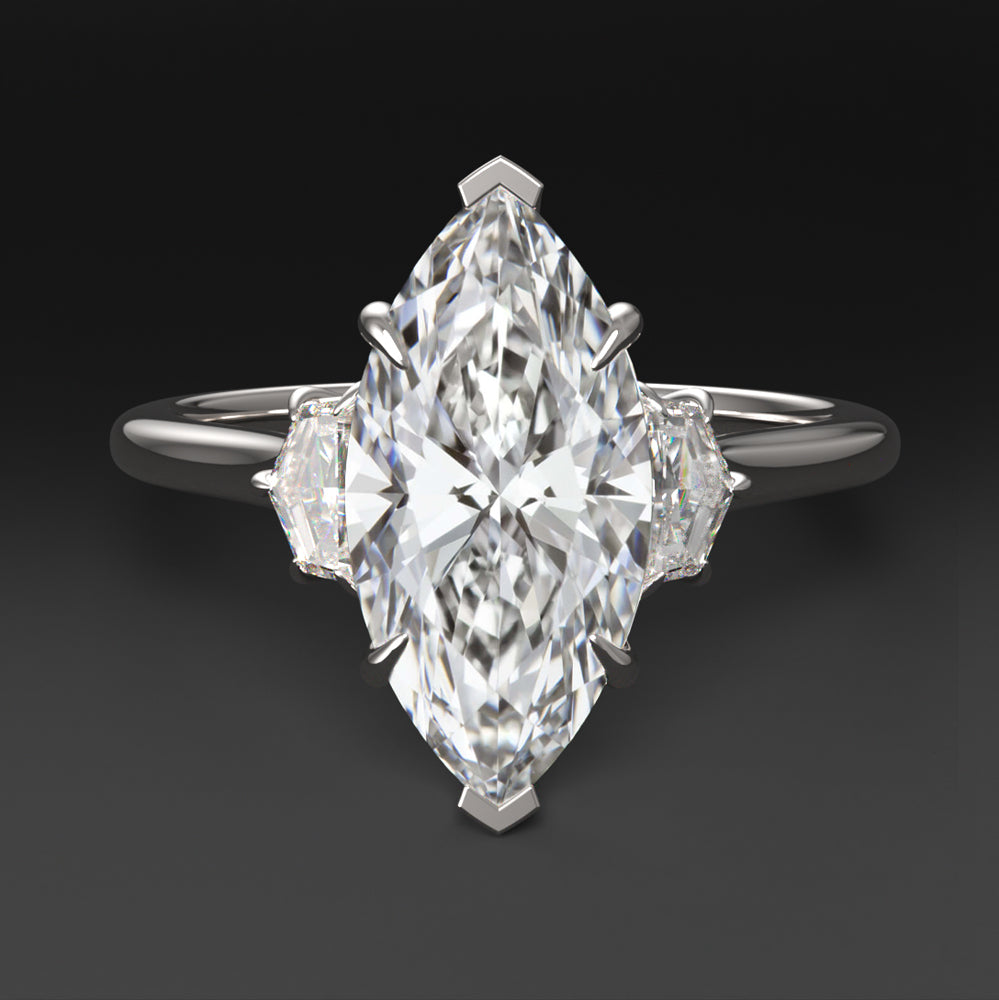 2ct LAB CREATED DIAMOND ENGAGEMENT RING STONE MARQUISE CADILLAC