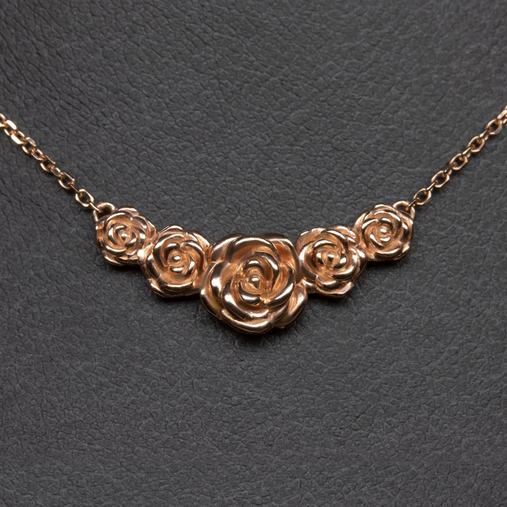 14K Rose Gold Rose Blossom Necklace