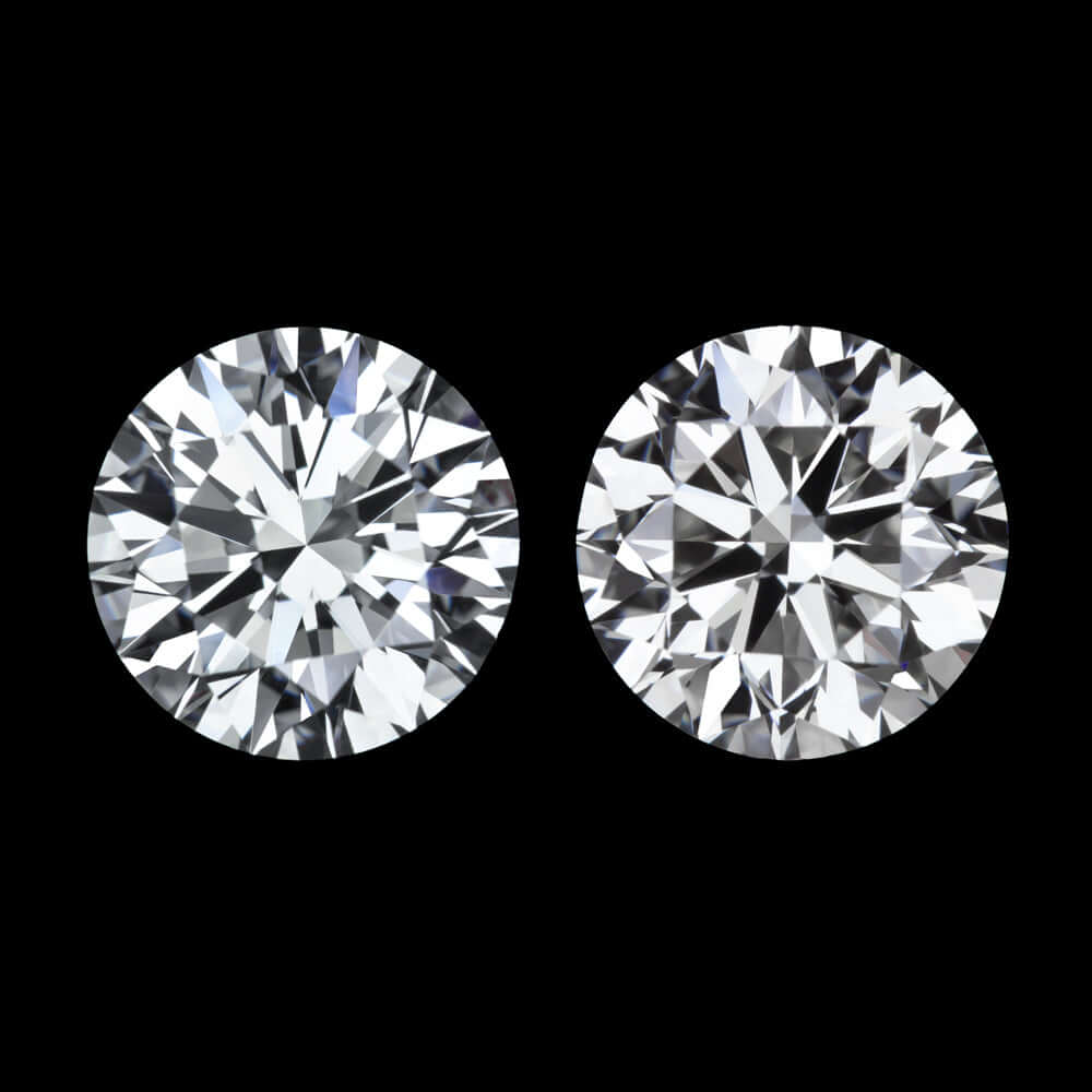 1.22ct E-F VVS-VS LAB CREATED DIAMOND STUD EARRINGS PAIR EXCELLENT ROUND CUT