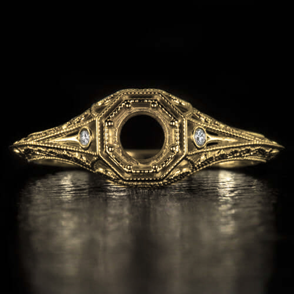 Vintage 14K Gold Amethyst & Diamond Ring – Acanthus Antiques