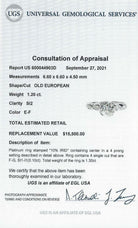 1.30ct CERTIFIED E SI2 DIAMOND ENGAGEMENT RING OLD EUROPEAN CUT VINTAGE PLATINUM