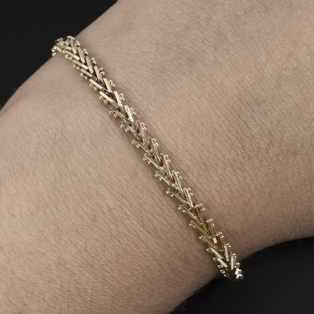 14k Gold Bismarck Bracelet, Thin Gold Bracelet, Jewelry Bracelet, 14k Gold  Bracelet for Women, Herringbone Chain Bracelet, Mother's Day Gift - Etsy