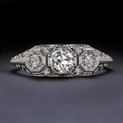 0.84ct CERTIFIED G VS1 OLD EUROPEAN CUT DIAMOND ENGAGEMENT RING VINTAGE INSPIRED