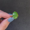 VINTAGE JADE 18k ROSE GOLD COCKTAIL RING OVAL CABOCHON SOLITAIRE ESTATE GREEN